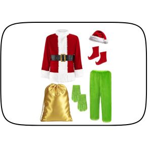 Christmas Green Furry Monster Santa