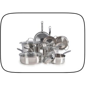 T-fal Stainless Steel Cookware Set, 11 Piece